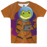 Детская 3D футболка с лягушкой в скафандре