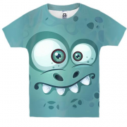Детская 3D футболка с синим напуганным существом