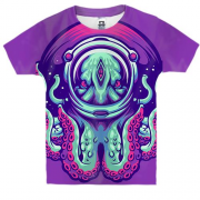 Детская 3D футболка с пришельцем осьминогом