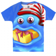Детская 3D футболка с  синим желейным существом