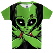 Детская 3D футболка с крутым пришельцем