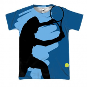 3D футболка с синим игроком в теннис