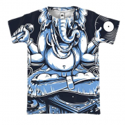 3D футболка со слоном диджеем
