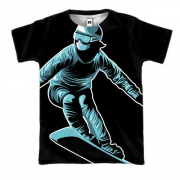 3D футболка с синим сноубордистом