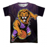 3D футболка со львом баскетболистом