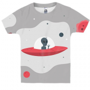 Детская 3D футболка с пришельцем в тарелке
