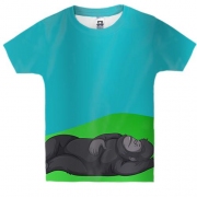 Детская 3D футболка с ленивой обезьяной