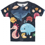 Детская 3D футболка с морскими существами