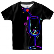 Детская 3D футболка с неоновыми коктейлями(2)
