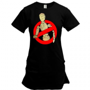 Подовжена футболка Дерев'яний манекен і знак "Заборонено"