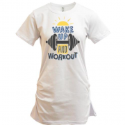 Удлиненная футболка WakeUp and WorkOut