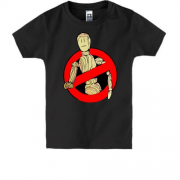 Детская футболка Деревянный манекен и знак "Запрещено"