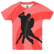 Детская 3D футболка с черной танцующей парой