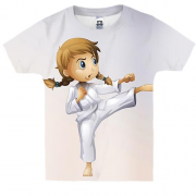 Детская 3D футболка с девочкой каратисткой