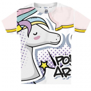 Детская 3D футболка Pop art unicorn