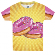 Детская 3D футболка с яркими пончиками