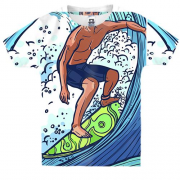 Детская 3D футболка с телом серфингиста