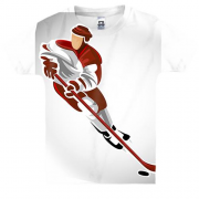 Детская 3D футболка с иллюстрацией хоккеиста
