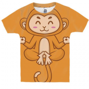 Детская 3D футболка с медитирующей обезьяной