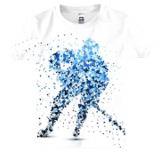 Дитяча 3D футболка з розпадаються хокеїстом