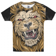 Детская 3D футболка с львом и оскалом