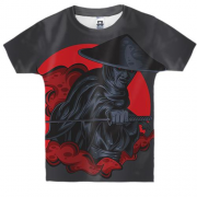 Детская 3D футболка с темным самураем