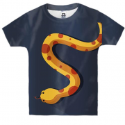 Детская 3D футболка с пятнистой змеей