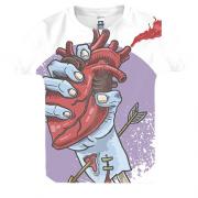 Детская 3D футболка с рукой и сердцем