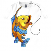 Дитяча 3D футболка з рибою і вудкою (2)