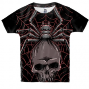 Детская 3D футболка с пауком скелетом