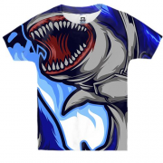 Детская 3D футболка со свирепой акулой