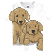 Детская 3D футболка с двумя щенками