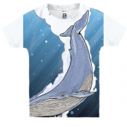 Детская 3D футболка с огромным китом