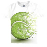 Детская 3D футболка с полигональным теннисным мячиком