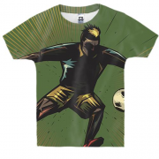 Детская 3D футболка с ярким футболистом с ирокезом