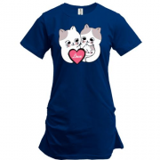 Подовжена футболка Cat Family
