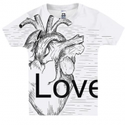 Детская 3D футболка Love heart