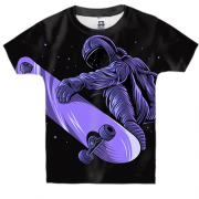 Детская 3D футболка с фиолетовым астронавтом