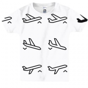 Детская 3D футболка с иконками самолетов