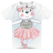 Детская 3D футболка с медведицей балериной