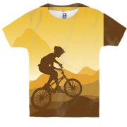 Детская 3D футболка с горным велосипедистом