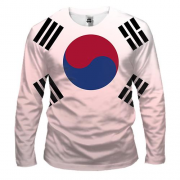 Мужской 3D лонгслив с флагом Южной Кореи