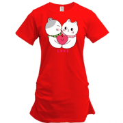 Подовжена футболка закохані коти
