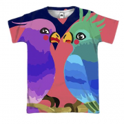 3D футболка Влюбленные птицы
