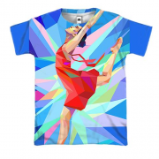 3D футболка Gymnast low poly