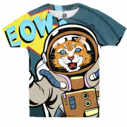 Детская 3D футболка с космическим котом