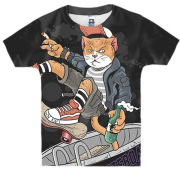 Детская 3D футболка с котом хулиганом