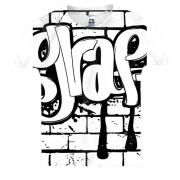 Детская 3D футболка с черно белым граффити на стене
