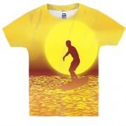 Детская 3D футболка с солнечным серфером