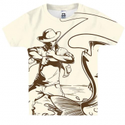 Детская 3D футболка с песочным рыбаком